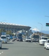 日産スタジアムと富士山