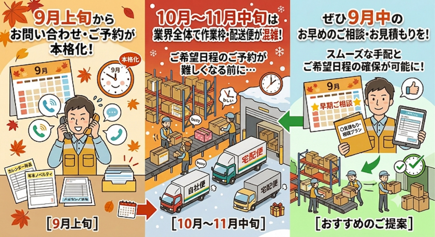 ご相談のタイミングについて（9月〜11月の発送をご検討の方へ）