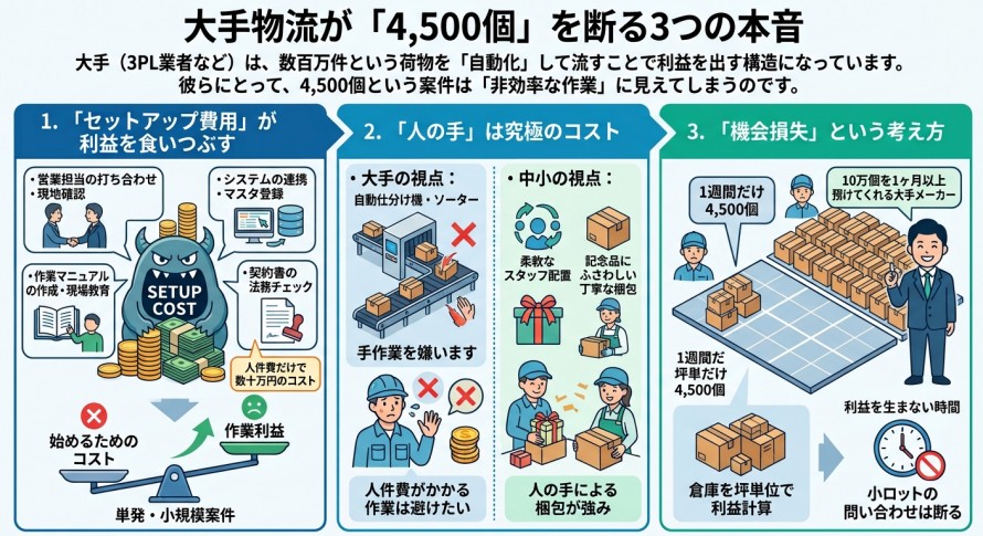 大手物流が「4,500個」を断る3つの本音